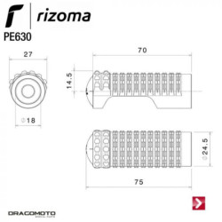 Repose-pied avant droit YAMAHA YZF R6 2017 à 2020